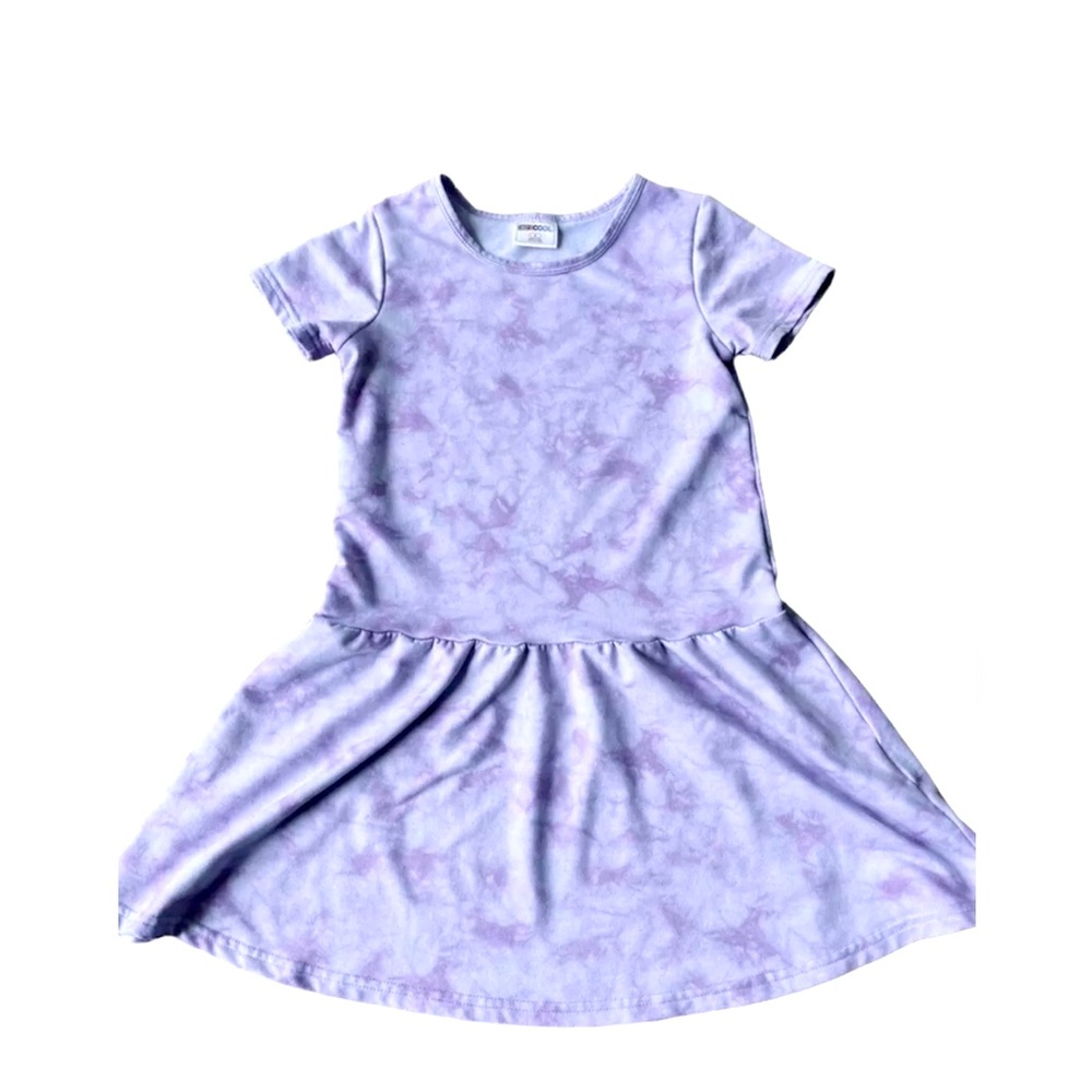 32 Degrees Quick Dry Girls Purple Tie Dye Dress, Short Sleeve, Size 6